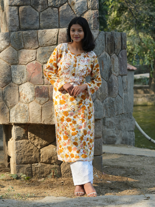 Noor- Butter-Soft Rayon Printed Straight Kurta
