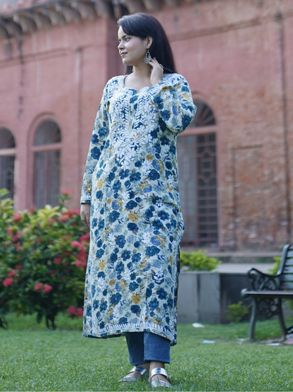 Noor- Butter Soft Rayon Printed Straight Kurta