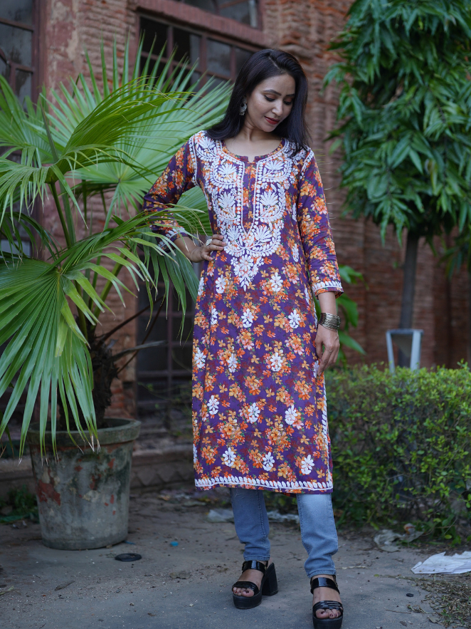 Noor- Butter Soft Rayon Printed Straight Kurta