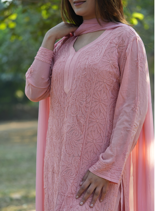 Hoor– Pure Viscose Chikankari Kurta Set
